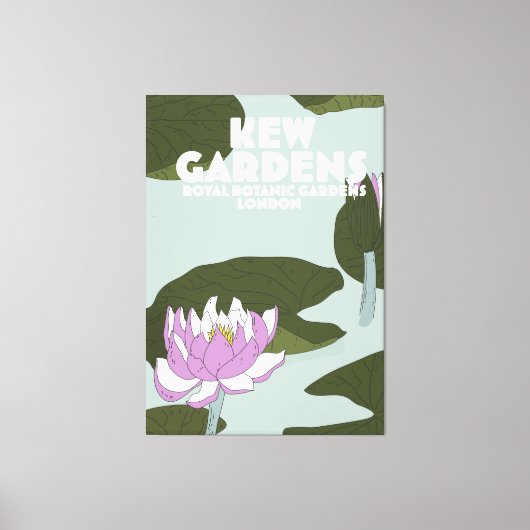 Kew Gardens London reisposter Canvas Afdruk (Voorkant)