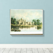 Kew Palace, gezien vanuit Brentford, gegraveerd do Canvas Afdruk (Insitu (Houten vloer))