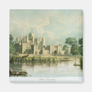 Kew Palace, gezien vanuit Brentford, gegraveerd do Magneet