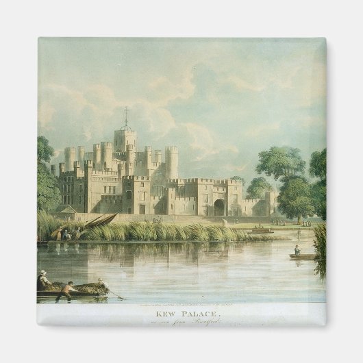 Kew Palace, gezien vanuit Brentford, gegraveerd do Magneet (Voorkant)