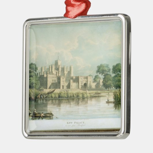 Kew Palace, gezien vanuit Brentford, gegraveerd do Metalen Ornament (Links)