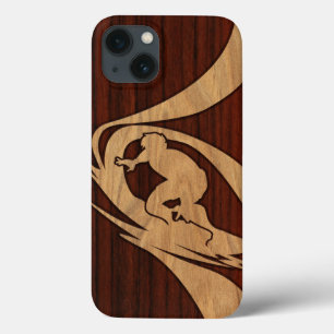 Kewalos Hawaiian Surfer Faux Wood Case-Mate iPhone Case