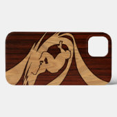 Kewalos Hawaiian Surfer Faux Wood Case-Mate iPhone Case (Achterkant (horizontaal))