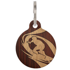 Kewalos Hawaiian Surfer Faux Wood Huisdierpenning