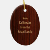 Kewalos Hawaiian Surfer Faux Wood Keramisch Ornament (Achterkant)