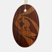 Kewalos Hawaiian Surfer Faux Wood Keramisch Ornament (Links)
