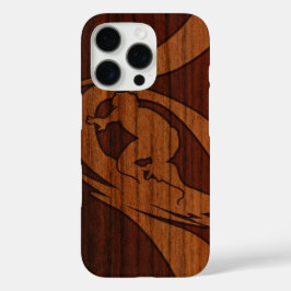 Kewalos Hawaiian Surfer Faux Wood Koa iPhone 16 Pro Hoesje