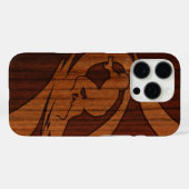 Kewalos Hawaiian Surfer Faux Wood Koa Case-Mate iPhone Case (Achterkant (horizontaal))