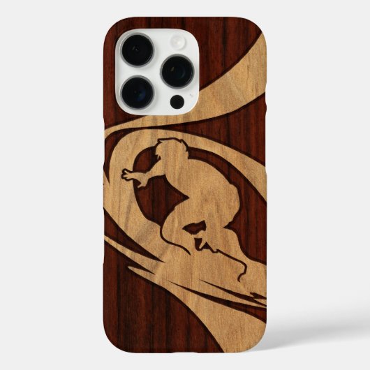 Kewalos Hawaiian Surfer Koa Faux Wood Case-Mate iPhone Case (Achterkant)
