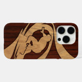 Kewalos Hawaiian Surfer Koa Faux Wood Case-Mate iPhone Case (Achterkant (horizontaal))