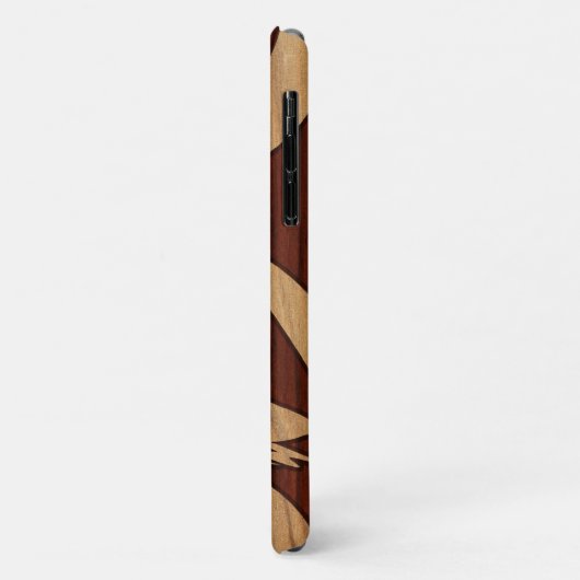 Kewalos Hawaiian Surfer Koa Faux Wood Case-Mate iPhone Case (Achterkant/links)