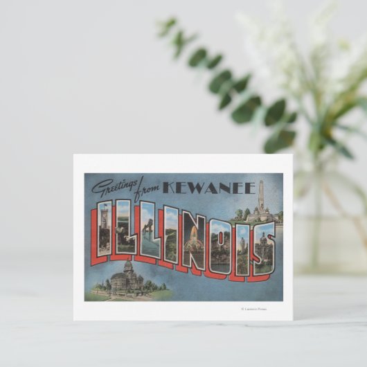 Kewanee, Illinois - Large Letter Scenes Briefkaart (Staand voorkant)