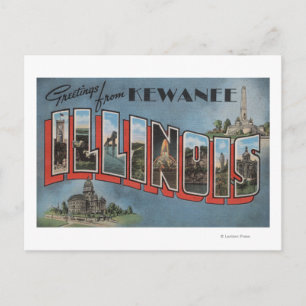 Kewanee, Illinois - Large Letter Scenes Briefkaart
