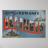 Kewanee, Illinois - Large Letter Scenes Poster (Voorkant)