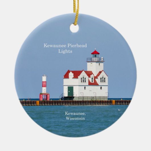 Kewaunee Pierhead Lights Keramisch Ornament (Voorkant)
