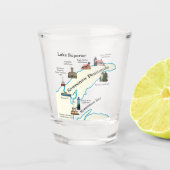 Keweenaw Peninsula vuurtoren vuurglas Shot Glas (Voorkant)