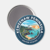 Keweenaw-schiereiland Michigan Magneet (Voorkant / Achterkant)