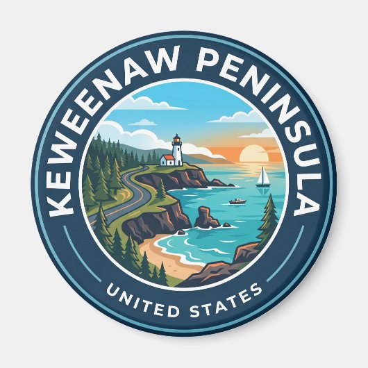Keweenaw-schiereiland Michigan Magneet (Voorkant)