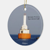 Keweenaw Waterweg Bovenste Ingang Licht 2023 Keramisch Ornament (Links)