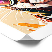 Kewl Beans Cool Cat met zonnebrillen portret Poster (Hoek)