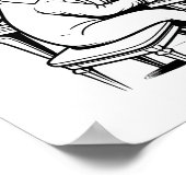 Kewl Jazzy Cat met zonnebrillen die piano spelen Poster (Hoek)