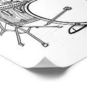 Kewl Jazzy Cat met zonnebrillen die trommels spele Poster (Hoek)