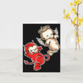 Kewpie Baby Duivel Engel Cherubs Kaart (Gele Bloem)