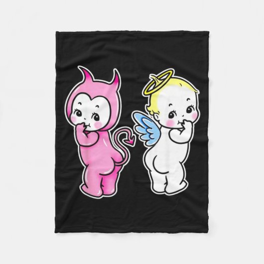 Kewpie-baby engel duivel cherubs fleece deken (Voorkant)