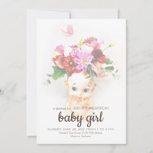 Kewpie Baby shower Uitnodiging (Voorkant)