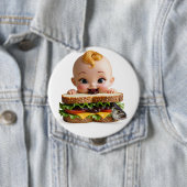 Kewpie Fan Burger Pop Large Badge Ronde Button 4,0 Cm (In situ)