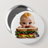 Kewpie Fan Burger Pop Large Badge Ronde Button 4,0 Cm (Voorkant /achterkant)