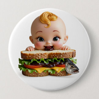 Kewpie Fan Burger Pop Large Badge Ronde Button 4,0 Cm