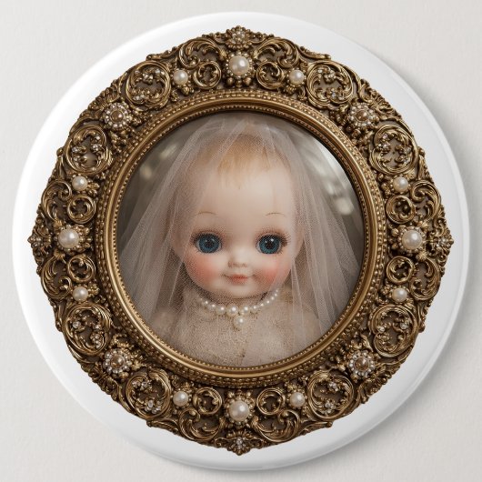 Kewpie Gesluierde Geest Ventilator Magneet Ronde Button 6,0 Cm (Voorkant)