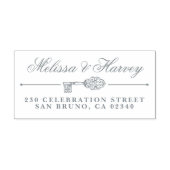 Key Aangepaste trouwnamen & retouradres Zelfinktende Stempel (Design)