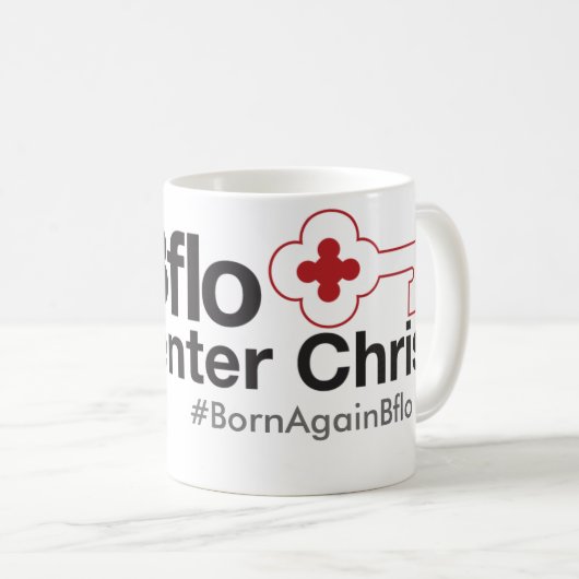 Key Bflo Center Christus Trucker Hat Koffiemok (Voorkant rechts)