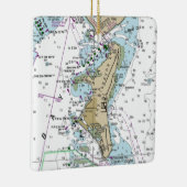 Key Biscayne FL Chart Keramisch Ornament (Rechts)