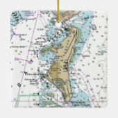 Key Biscayne FL Chart Keramisch Ornament (Achterkant)
