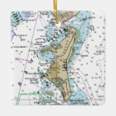 Key Biscayne FL Chart Keramisch Ornament (Voorkant)