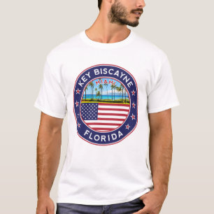 Key Biscayne, Florida Beach met Palmbomen T-shirt