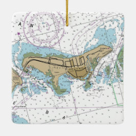 Key Biscayne Florida Nautical Chart Keramisch Ornament