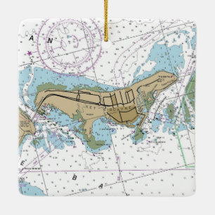 Key Biscayne Florida Nautical Chart Keramisch Ornament