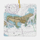 Key Biscayne Florida Nautical Chart Keramisch Ornament (Voorkant)