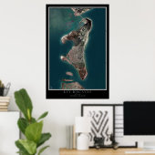Key Biscayne Florida Satellite Poster Map (Thuiskantoor)