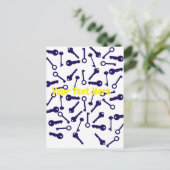Key Blue Pattern-product Briefkaart (Staand voorkant)