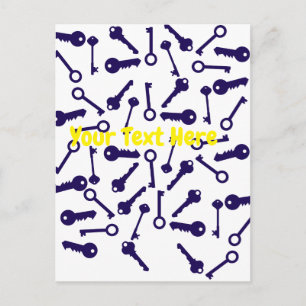 Key Blue Pattern-product Briefkaart