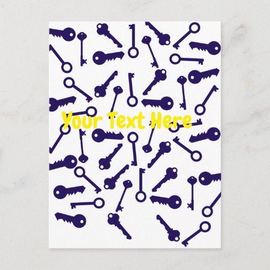 Key Blue Pattern-product Briefkaart (Voorkant)