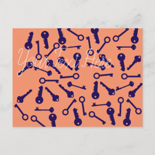 Key Blue Pattern-product Briefkaart