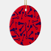 Key Blue Pattern-product Keramisch Ornament (Rechts)