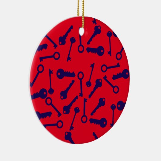 Key Blue Pattern-product Keramisch Ornament (Rechts)