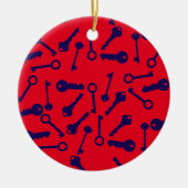 Key Blue Pattern-product Keramisch Ornament (Voorkant)